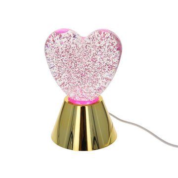 Lampe cœur rose à paillettes