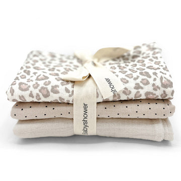 Lot de 3 Mini Langes - Soft Print (Liste de naissance de Alexia & Alvin)