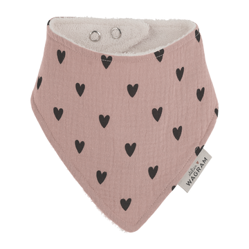 Bavoir gaze coeur rose ( charlotte et Axel)