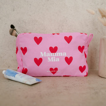 Trousse de toilette COEUR Rose rouge MAMMA MIA