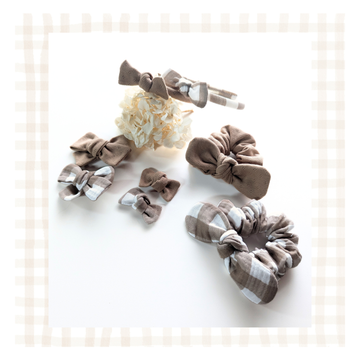 Nœud Mini noué vichy chocolat au lait