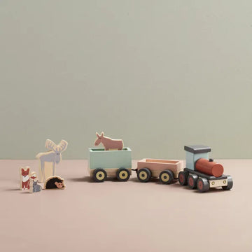 Train bois et ses animaux