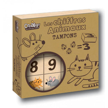 Coffret tampons chiffres et animaux