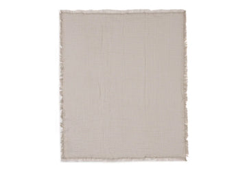 Couverture Berceau Gaze De Coton 75x100cm Fringe olive green