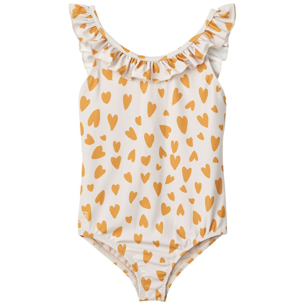 MAILLOT DE BAIN IMPRIMÉ À VOLANTS KALLIE  Hearts / Sandy