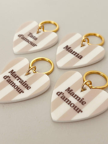 Porte-clé coeur Lovely family