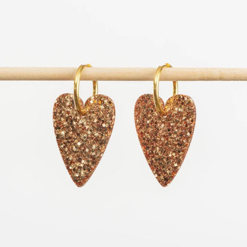 Boucles d'oreilles Cœur Champagne