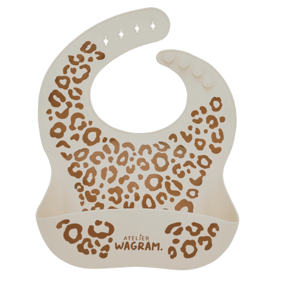 Bavoir silicone léopard (liste de Céline & Max)
