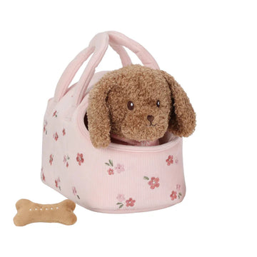 Chien en peluche dans un sac