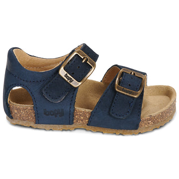Sandales en cuir coloris navy