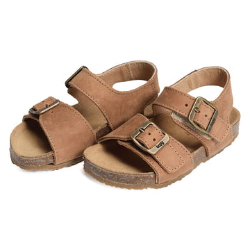 Sandales en cuir pour garçons couleur cognac