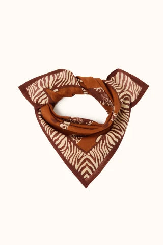 Small foulard Dupitta zèbre marron