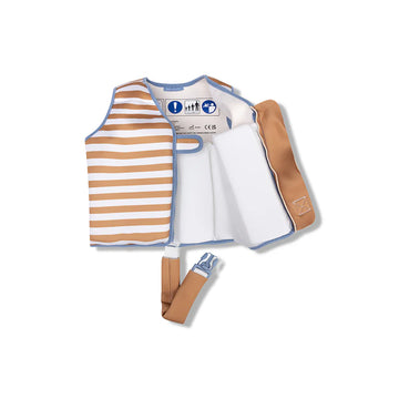 Gilet de bain rayé marron et blanc 2-3 ans