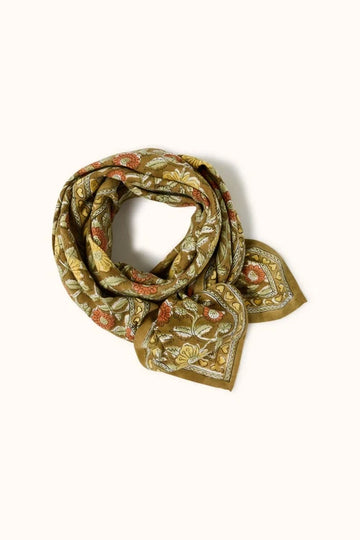 Foulard latika coeur tapenade mimosa petit et grand format