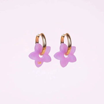Créoles Tiaré Acétate Dégradé Rose Lilas