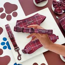 Collier pour chien à carreaux mûrier taille L