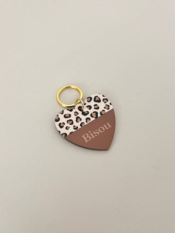 Porte-clé Coeur Léopard