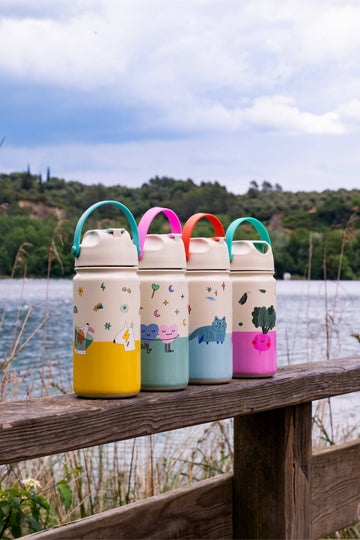 Bouteille isotherme en acier inoxydable pour enfants Dancing Hearts