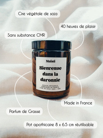 Bougie 100 % végétale «  bienvenue dans la daronnie »