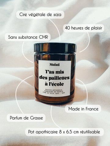Bougie artisanale senteur musc blanc à message