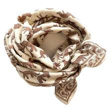 Foulard Bengale latte  Apaches 100x100cm