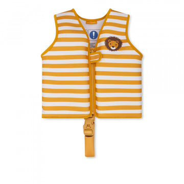 Gilet de bain rayé jaune et blanc 2-3 ans
