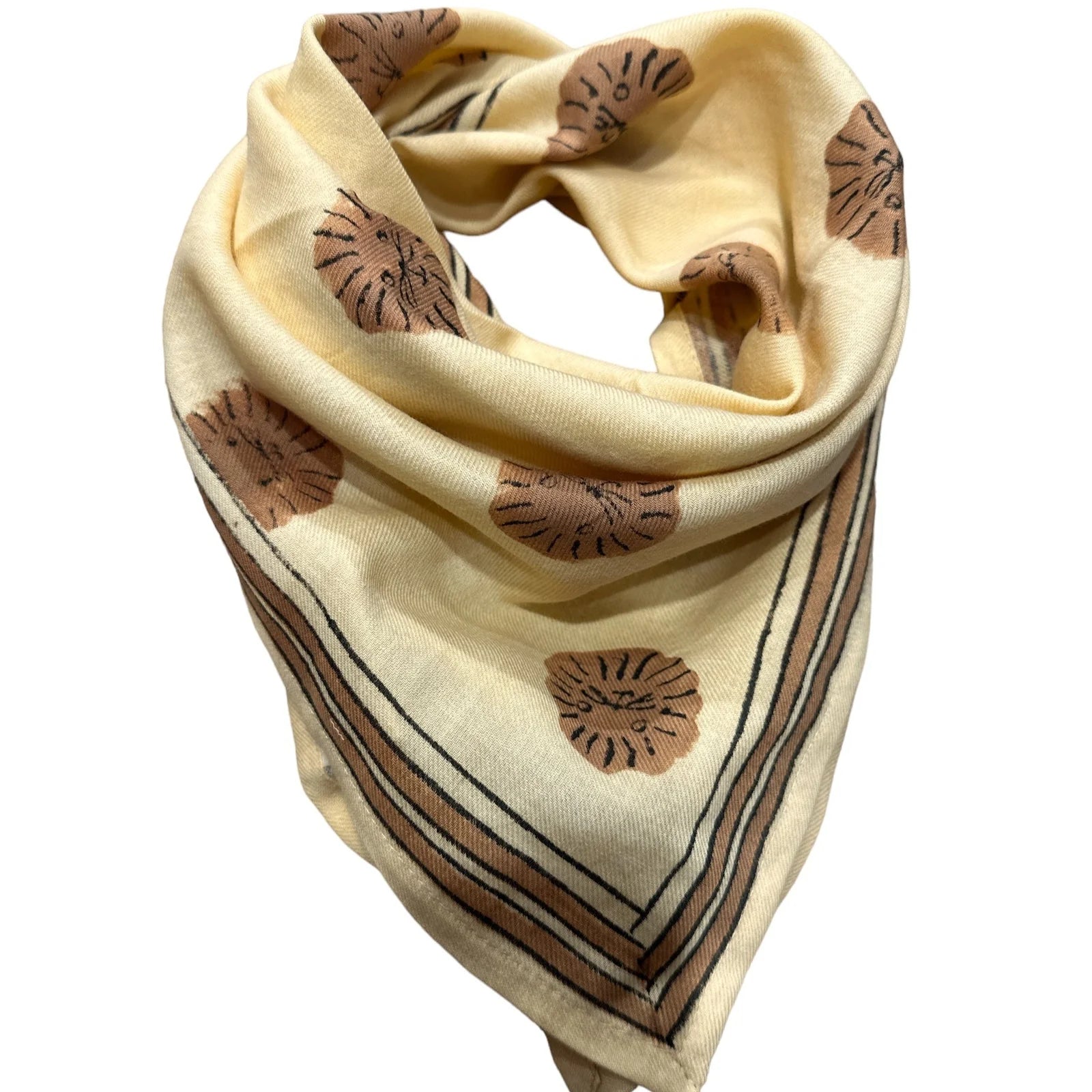 FOULARD BÉBÉ ENFANT LION BISCUIT 50 CM