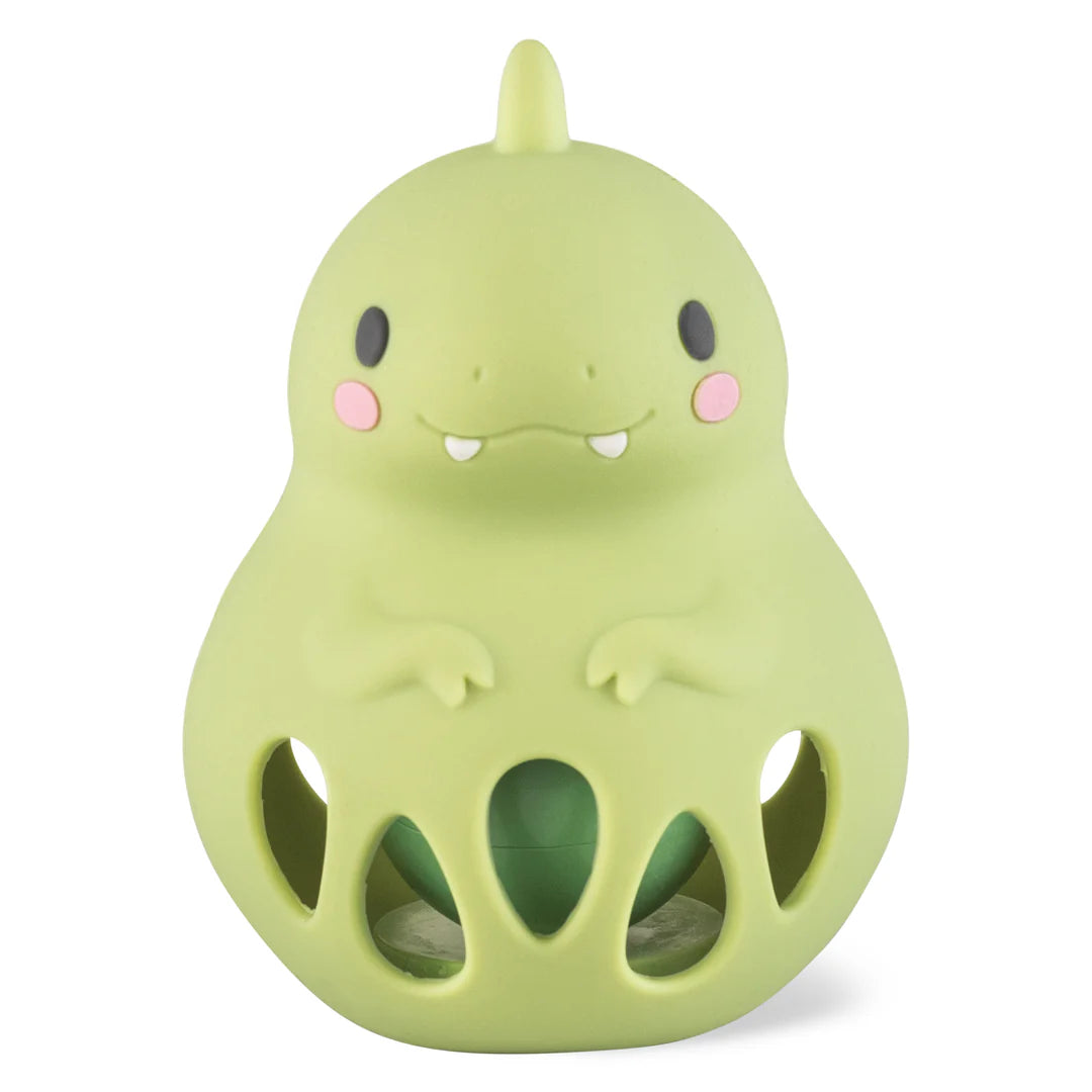 SILICONE RATTLE DINO - tiger tribe