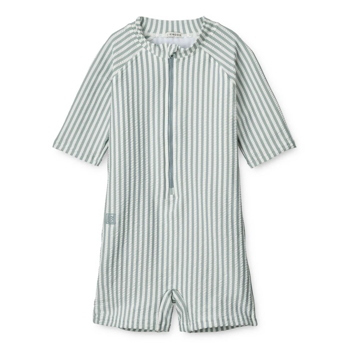 COMBINAISON DE BAIN SEERSUCKER MAX Y/D STRIPE: SEA BLUE/WHITE