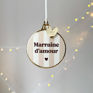 Boule de Noël ronde à rayures