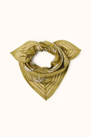 Foulard pongo kaki Apaches en grand et petit format