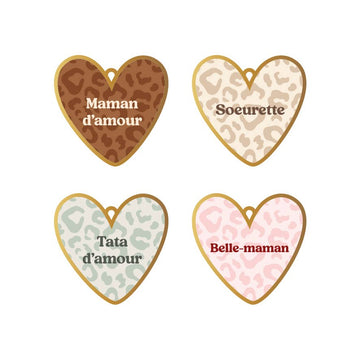 Boule de Noël coeur motif léopard