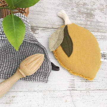 Bouillotte sèche - CITRON - gaze de coton jaune