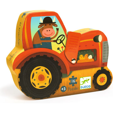 Puzzle silhouette Tracteur 16 pièces