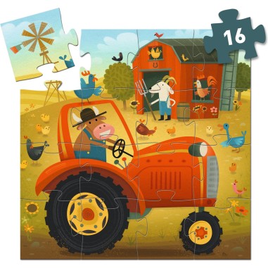 Puzzle silhouette Tracteur 16 pièces