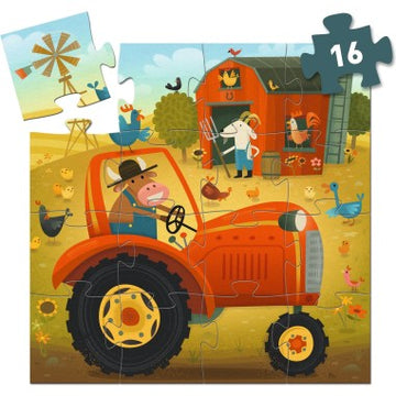 Puzzle silhouette Tracteur 16 pièces