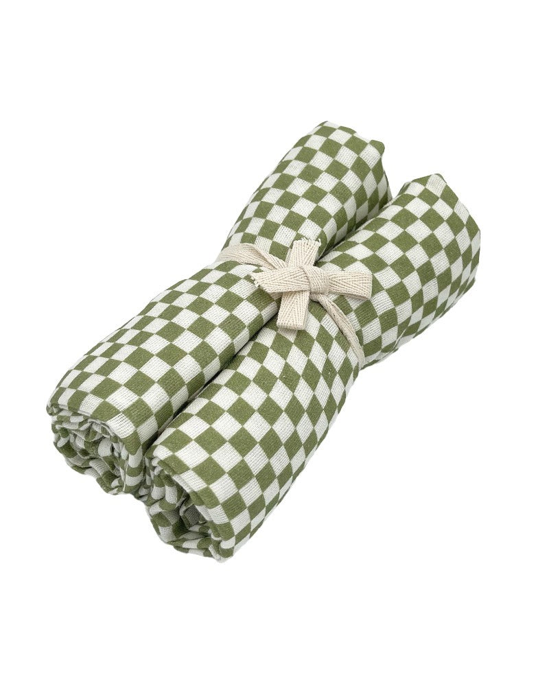 LOT DE 2 LANGES DAMIER - GASPARD