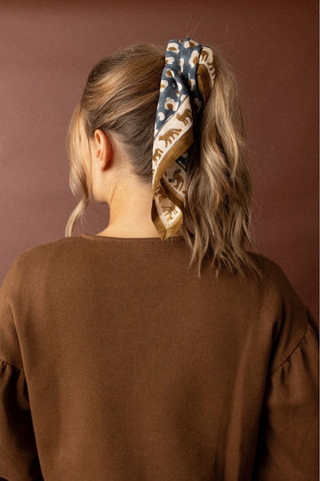 Small Foulard en coton Dupitta LÉOPARD MÉTÉORITE