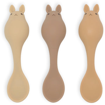 Pack de 3 cuillères bébé en silicone Konges Sløjd | Bunny (liste de naissance Orlane & Lucas)