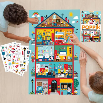 POSTER PÉDAGOGIQUE + 100 STICKERS LA MAISON DE GRAOU (3+)